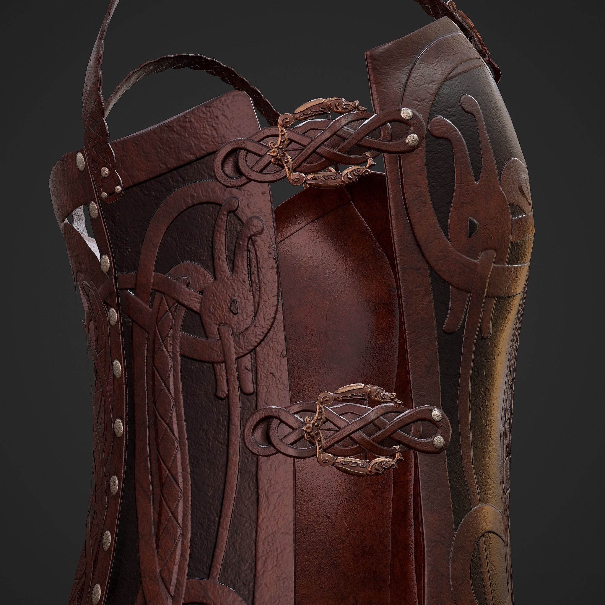 Viking Female Chest Armor Low-poly 3D model_15