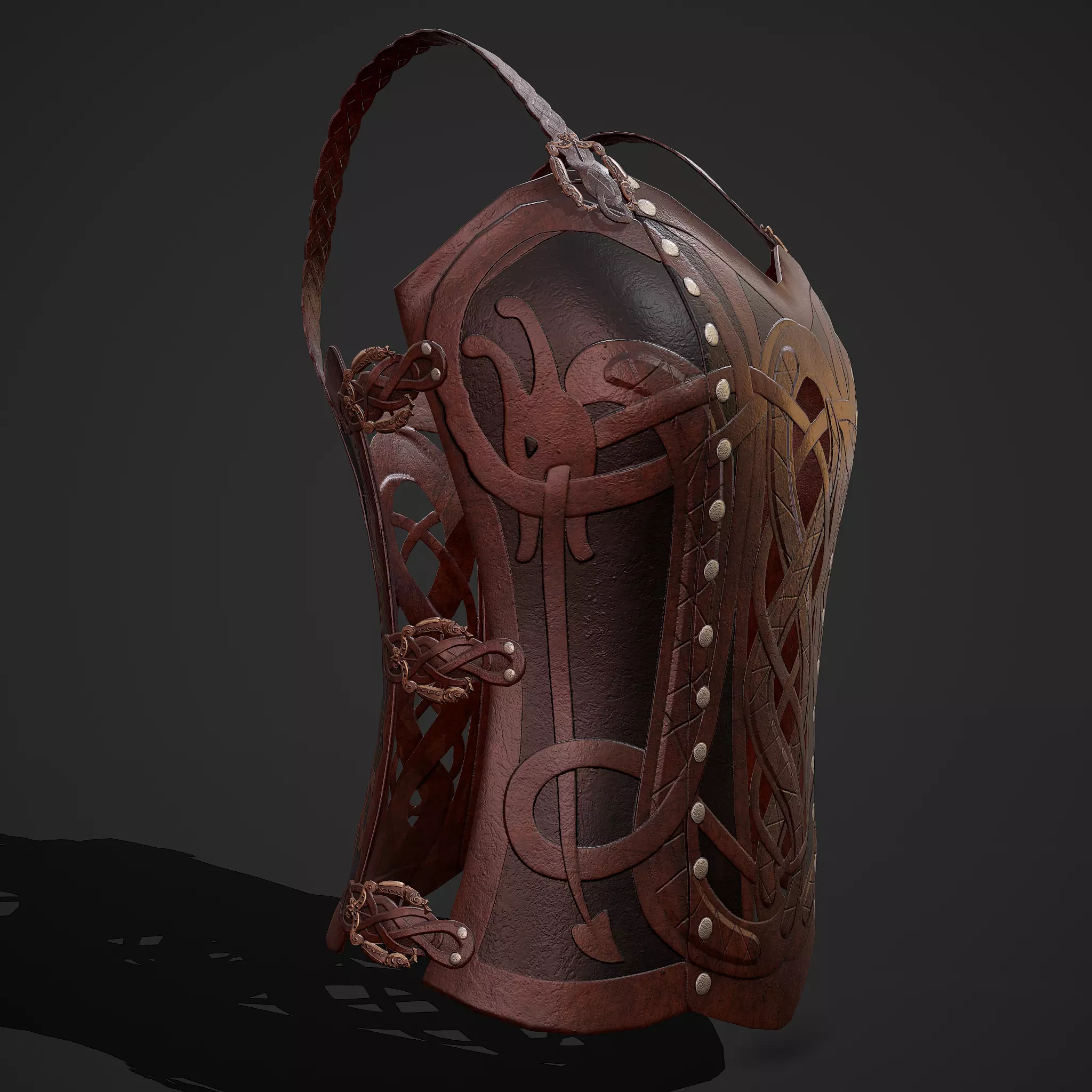 Viking Female Chest Armor Low-poly 3D model_0