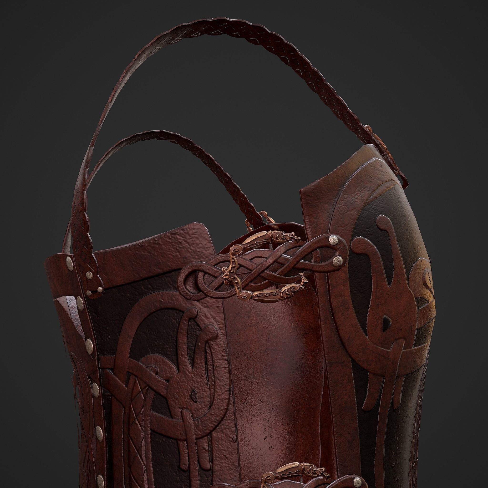 Viking Female Chest Armor Low-poly 3D model_14