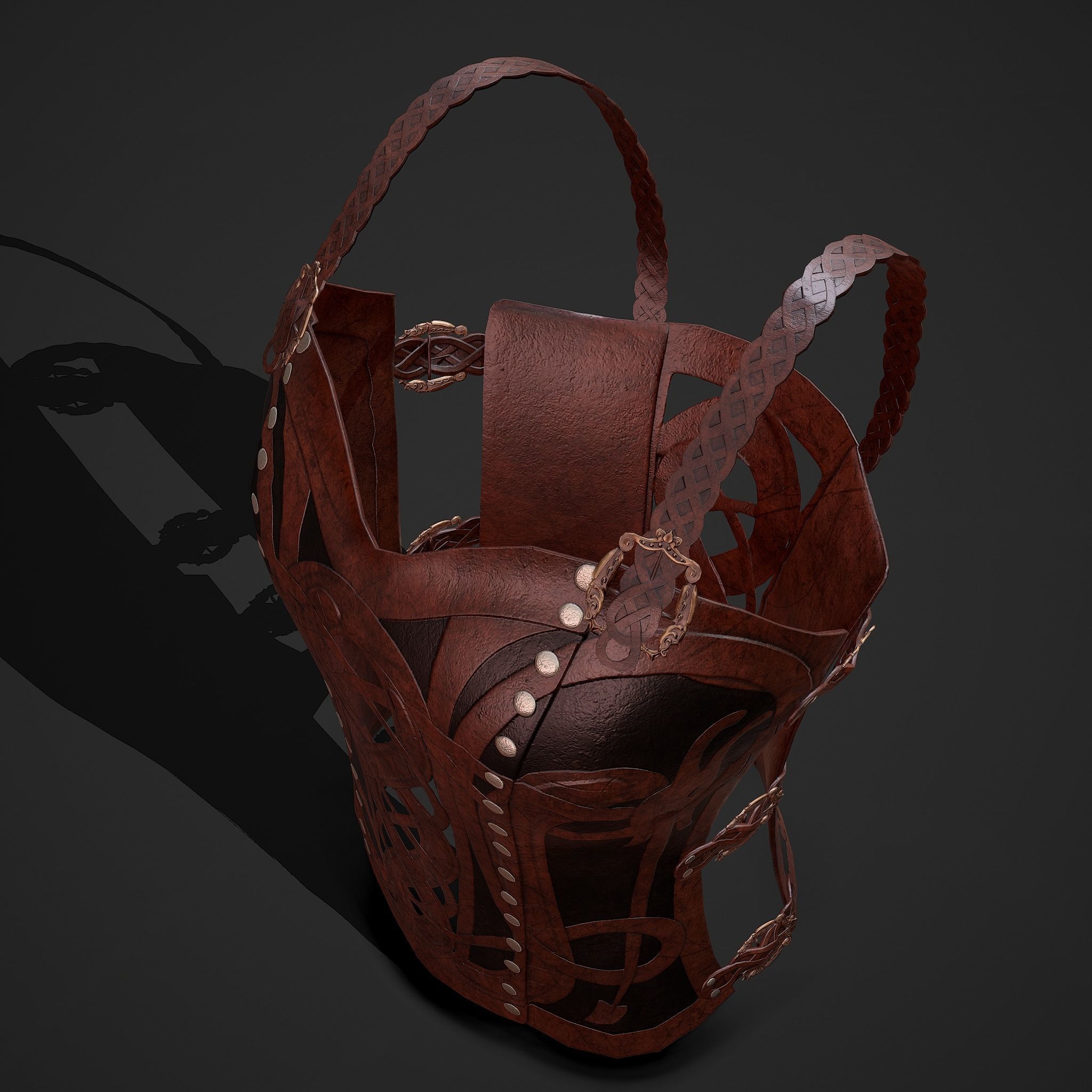 Viking Female Chest Armor Low-poly 3D model_8