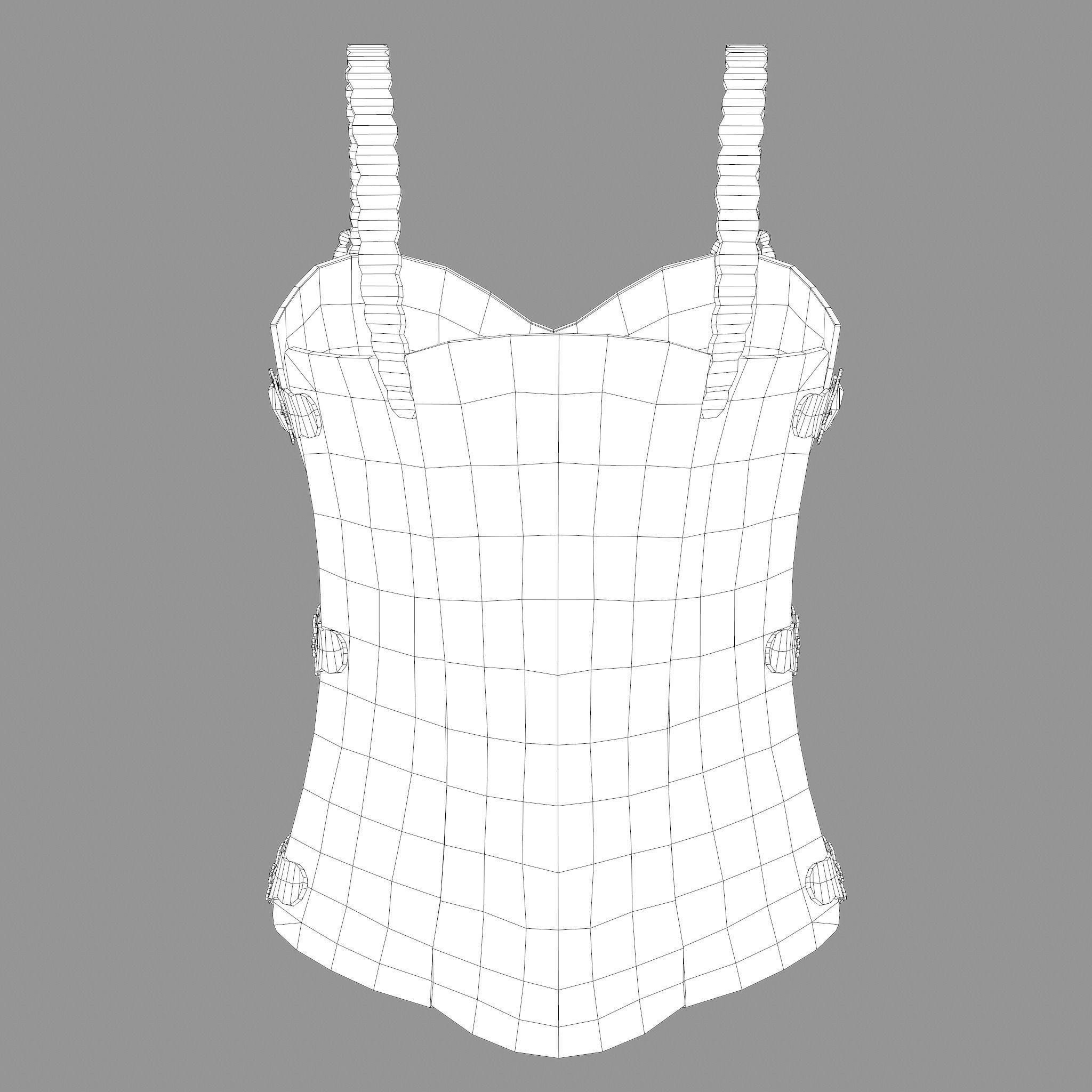 Viking Female Chest Armor Low-poly 3D model_35