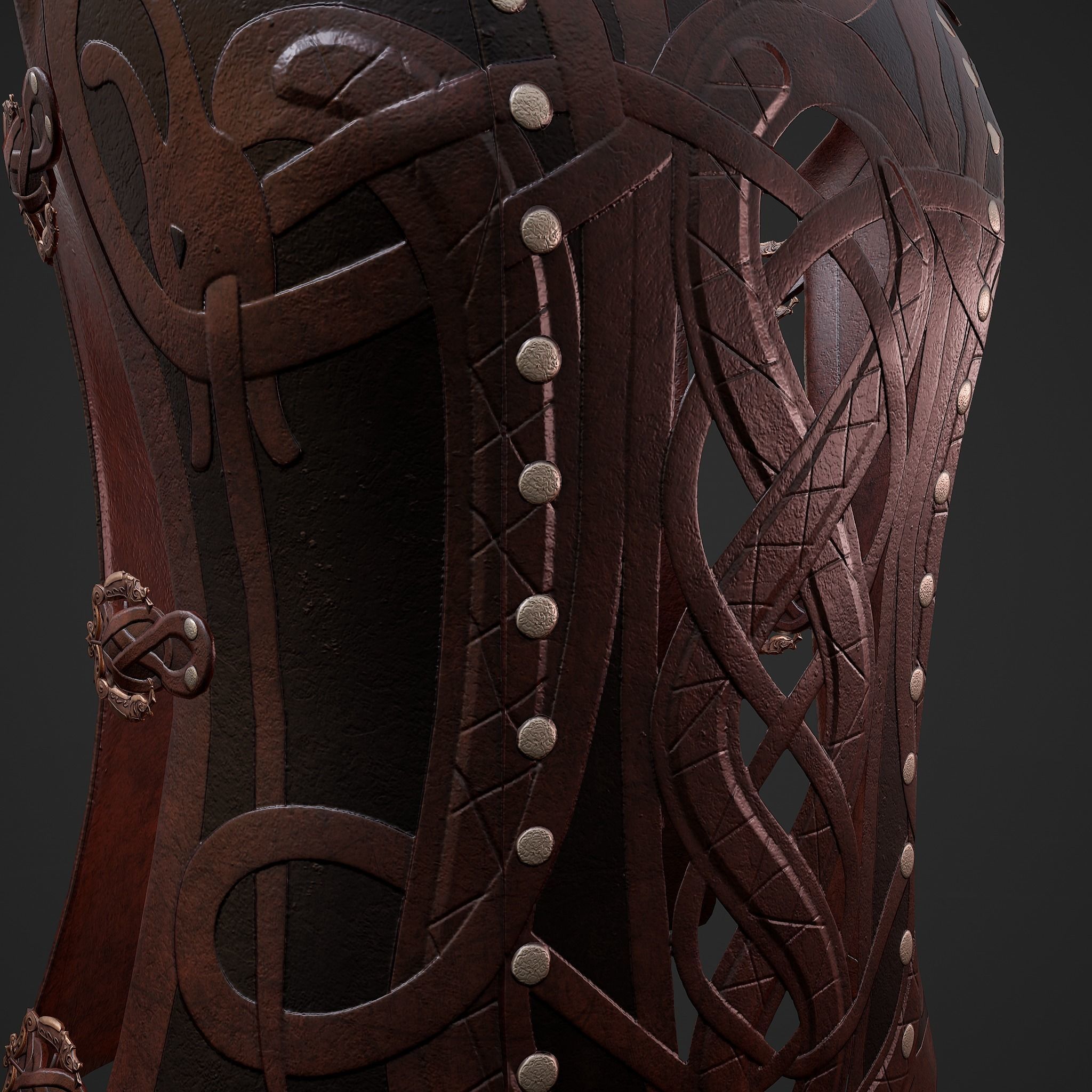 Viking Female Chest Armor Low-poly 3D model_29