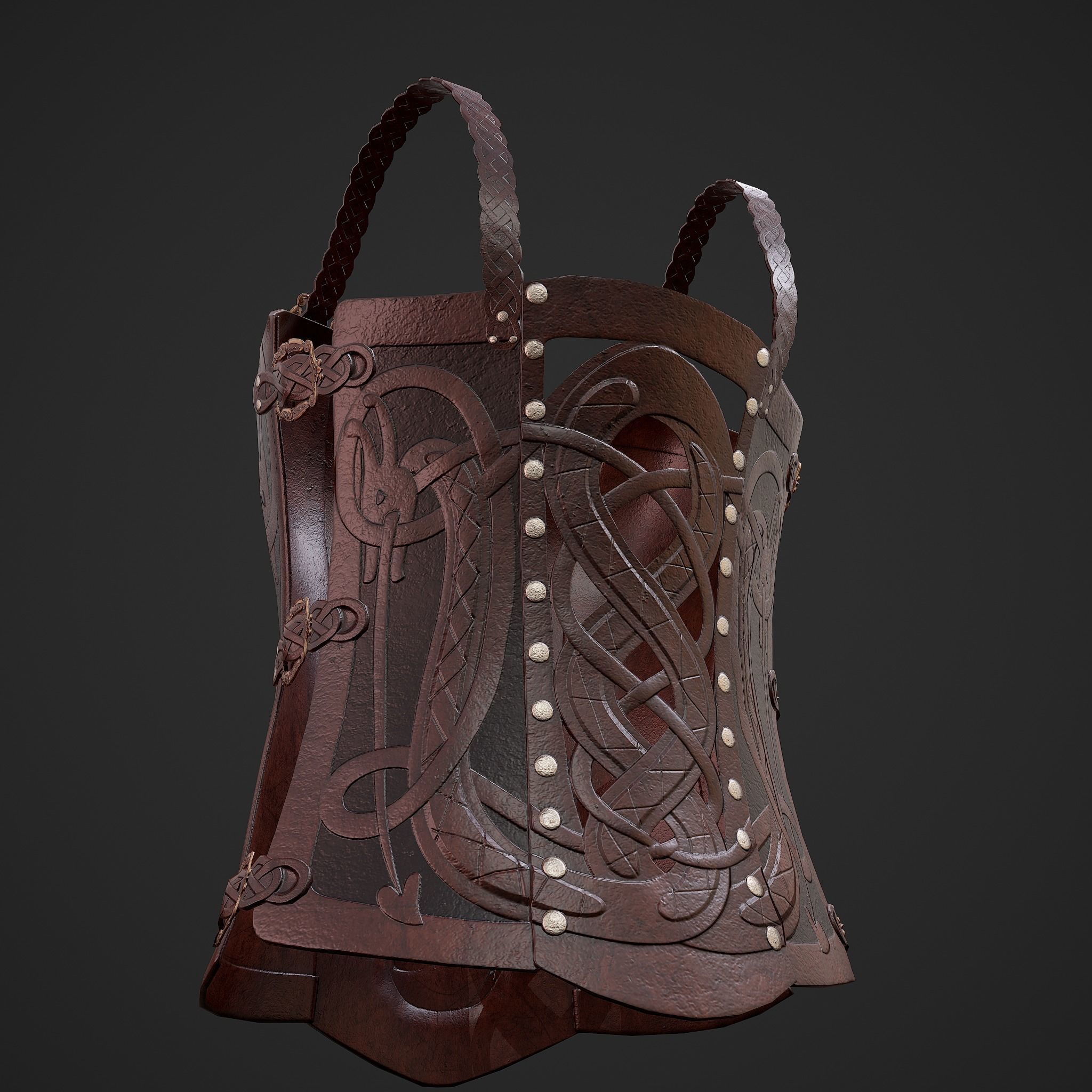 Viking Female Chest Armor Low-poly 3D model_20