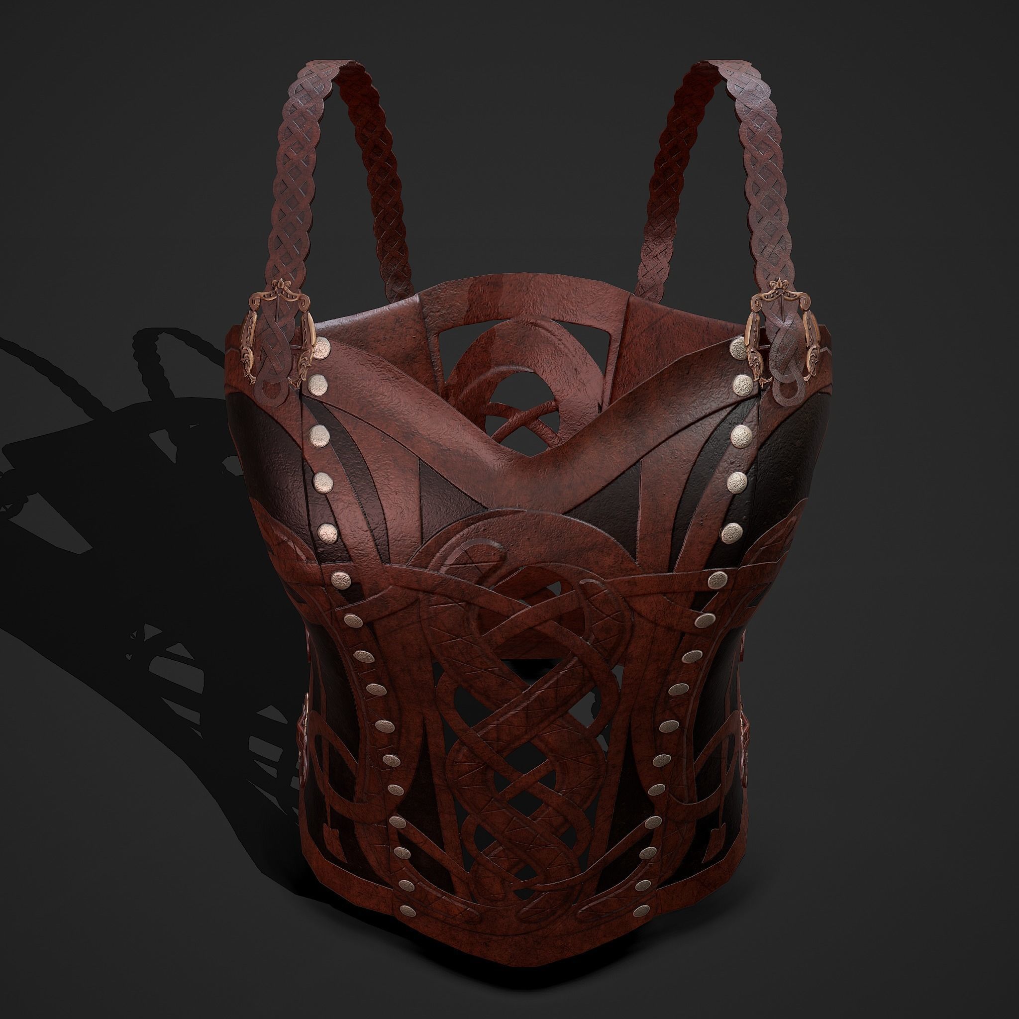 Viking Female Chest Armor Low-poly 3D model_22