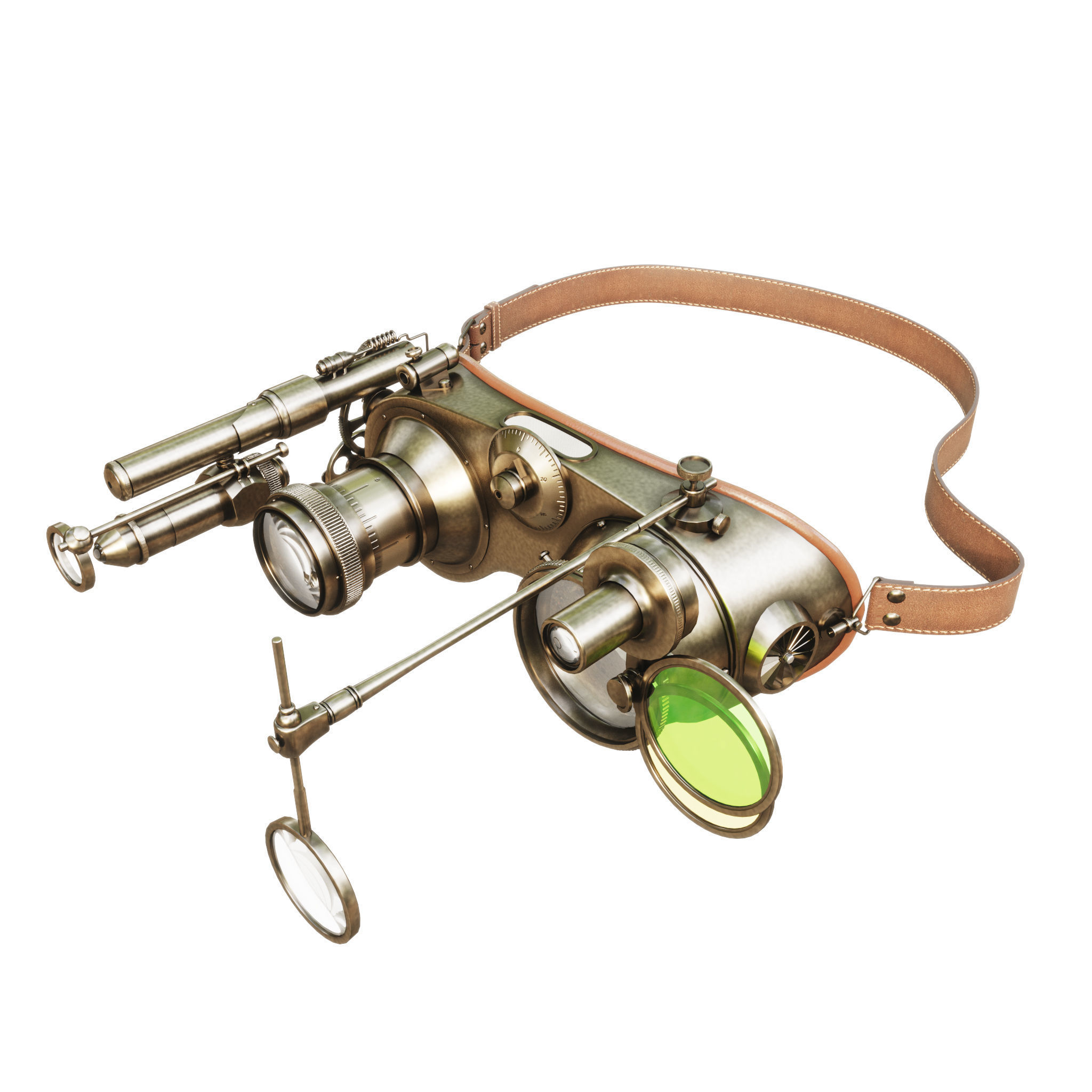 Steampunk Goggles 3D model_2