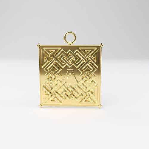 Celtic pendant letter A 3D print model