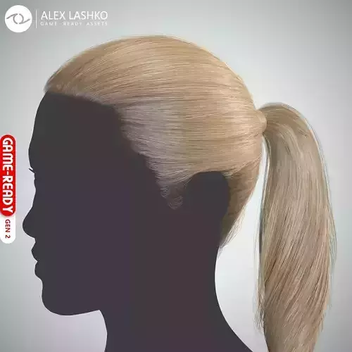 Hair - Ponytail - Gen2 Low-poly 3D model