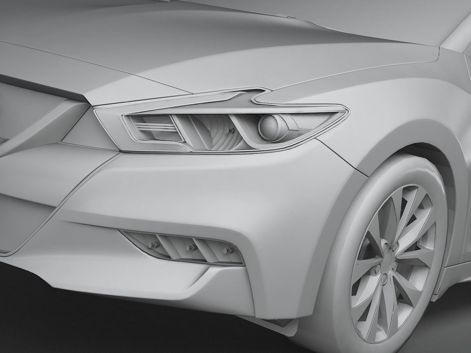 HQ LowPoly Nissan Maxima 2016 Low-poly 3D model_8