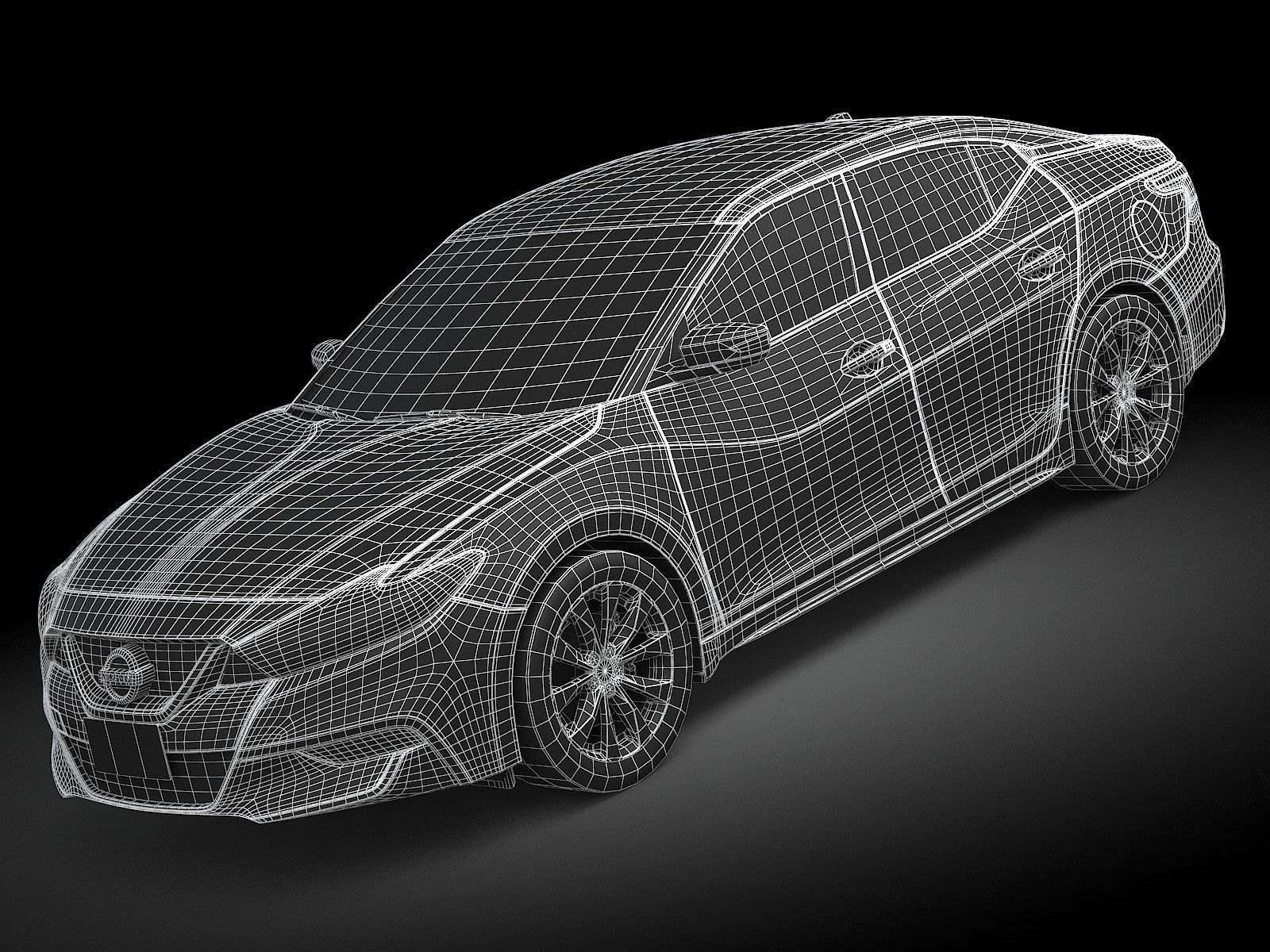 HQ LowPoly Nissan Maxima 2016 Low-poly 3D model_12