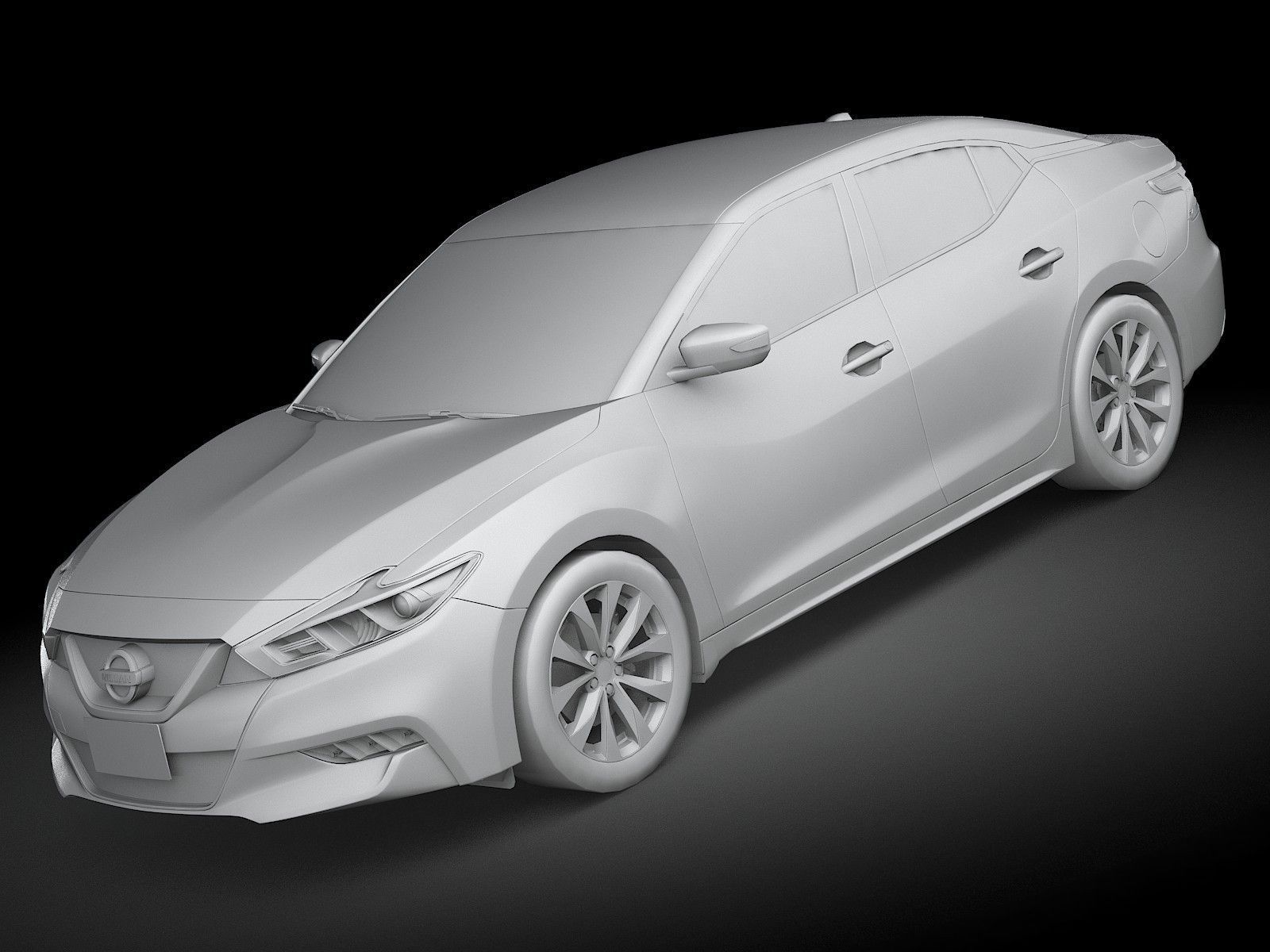 HQ LowPoly Nissan Maxima 2016 Low-poly 3D model_9