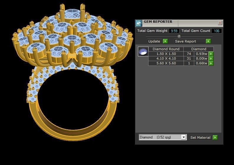 women ring R97 3D model_2