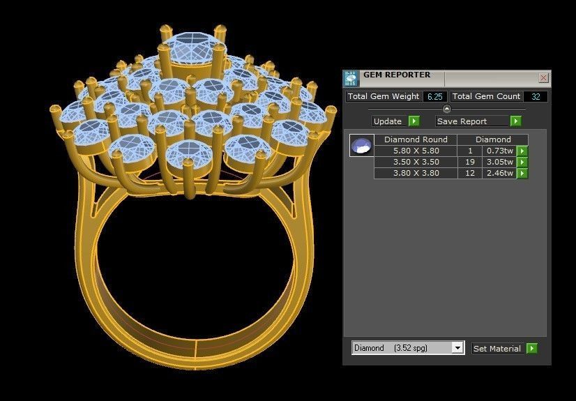 Women ring design popular 3dm cad file R93 3D model_3