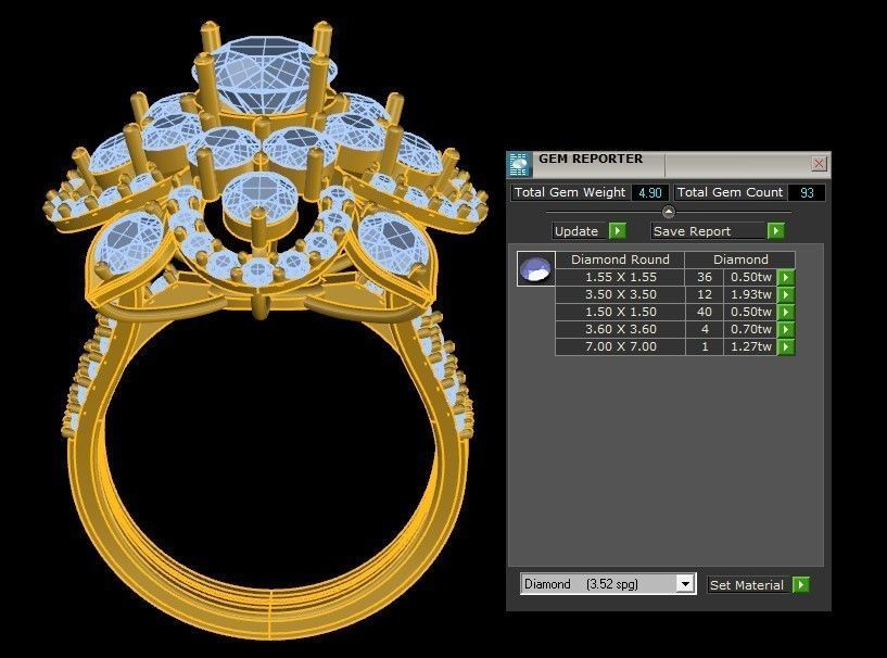 women ring popular model R89 3D model_2