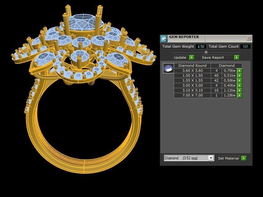 Pop Star Popular model women ring R87 3D model_2