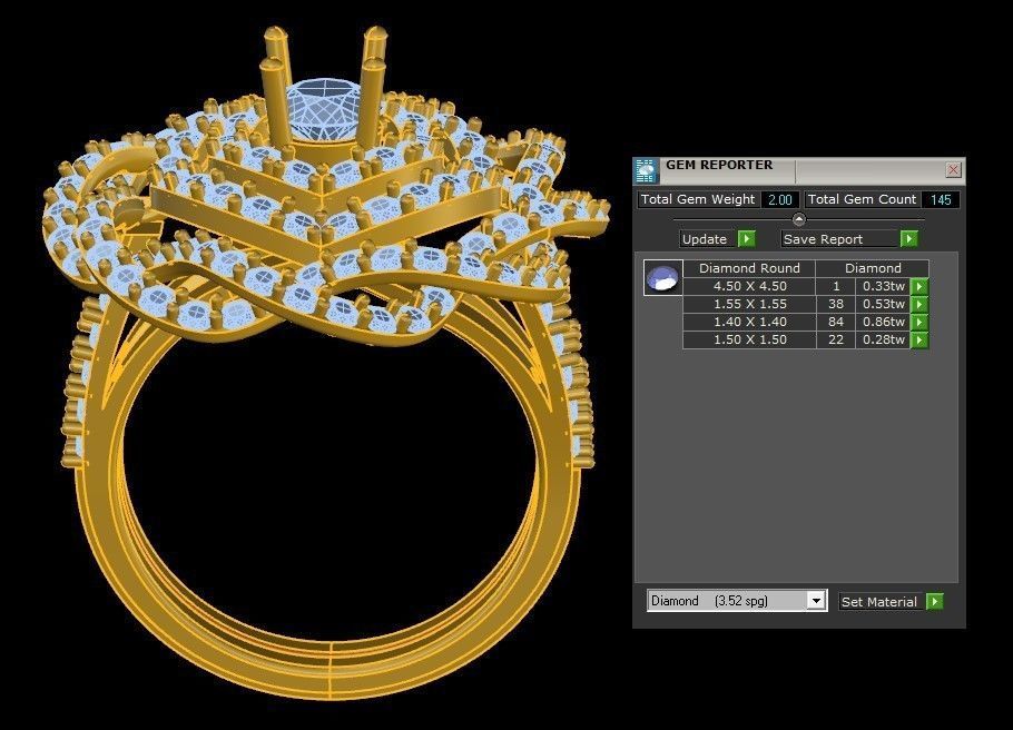 women ring design cad file R86 3D model_2