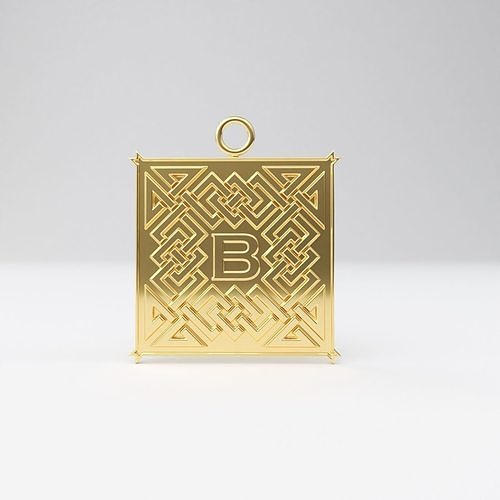 Celtic pendant letter B 3D print model