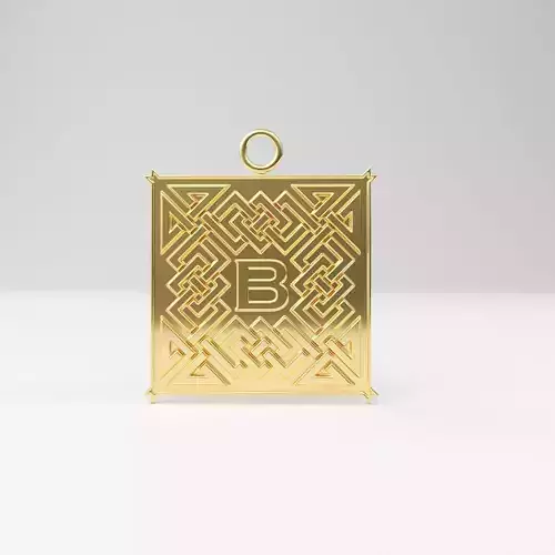 Celtic pendant letter B 3D print model
