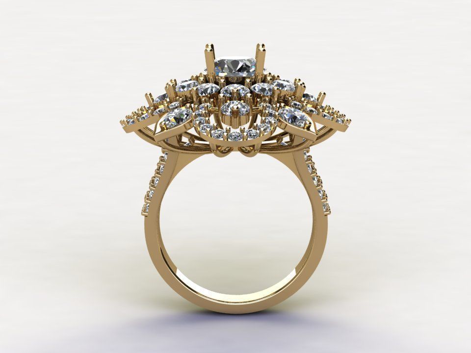 women design ring in Asia for diamond R78 3D model_3