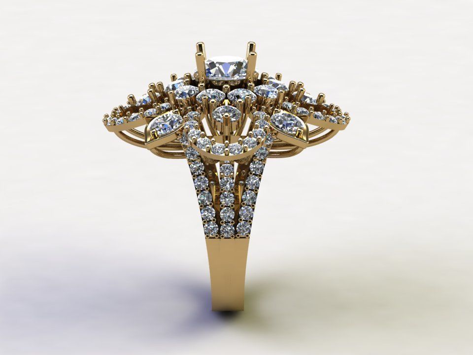 women design ring in Asia for diamond R78 3D model_5