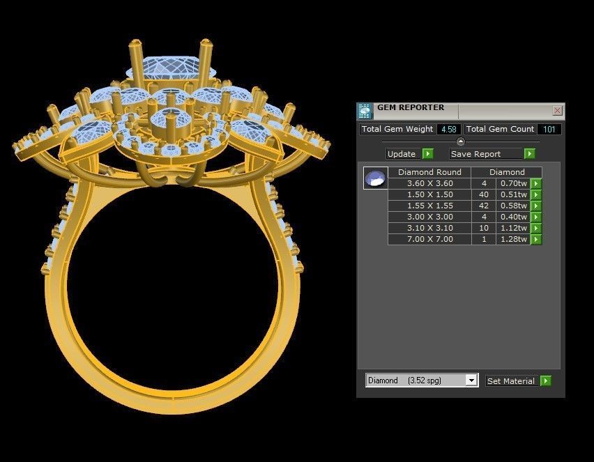 women design ring in Asia for diamond R78 3D model_2
