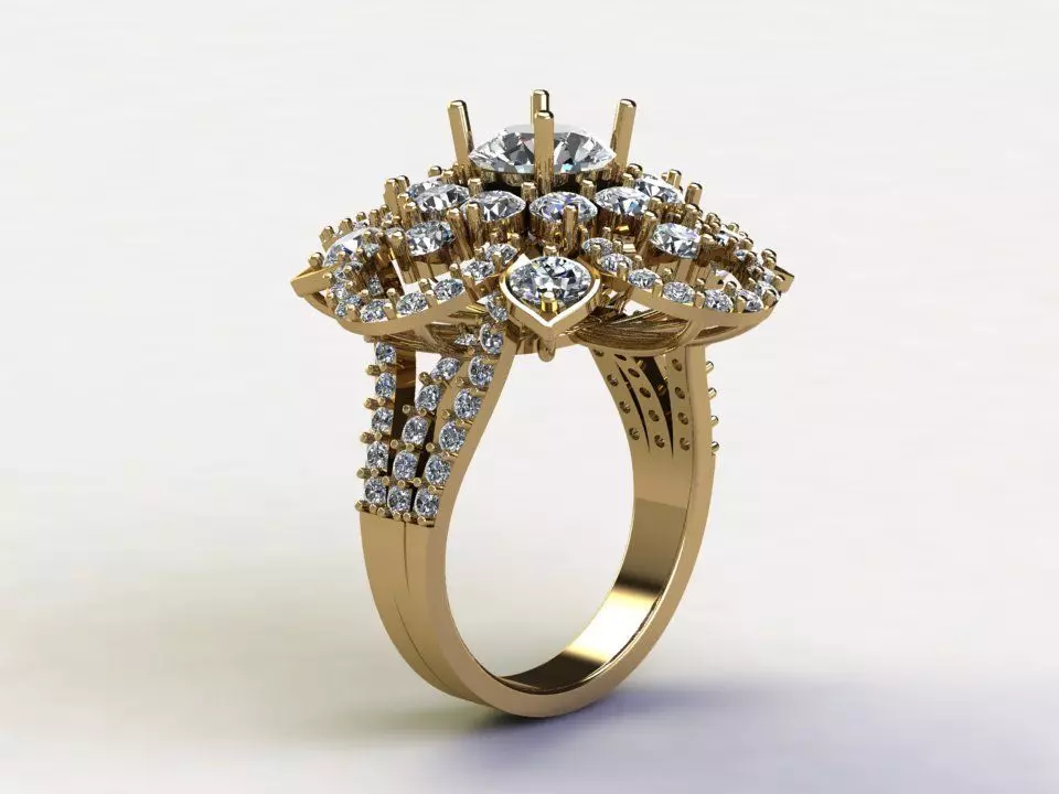 women design ring in Asia for diamond R78 3D model_0