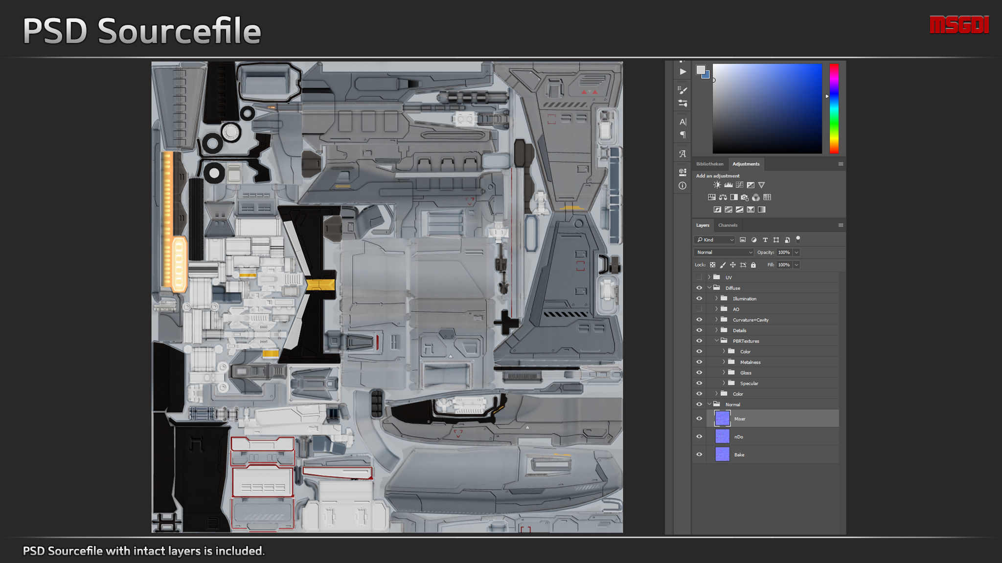 Scifi Fighter FX11 Low-poly 3D model_9