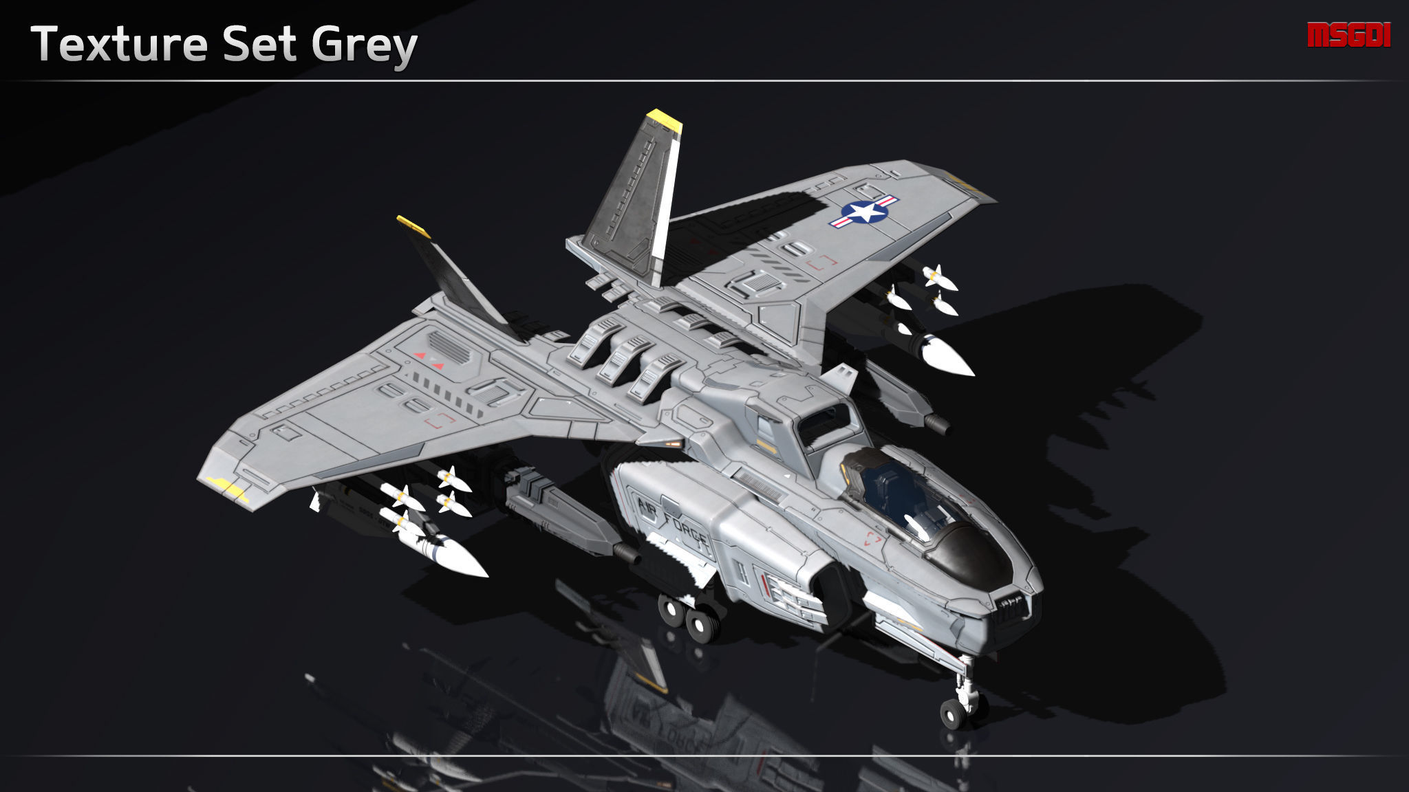 Scifi Fighter FX11 Low-poly 3D model_13