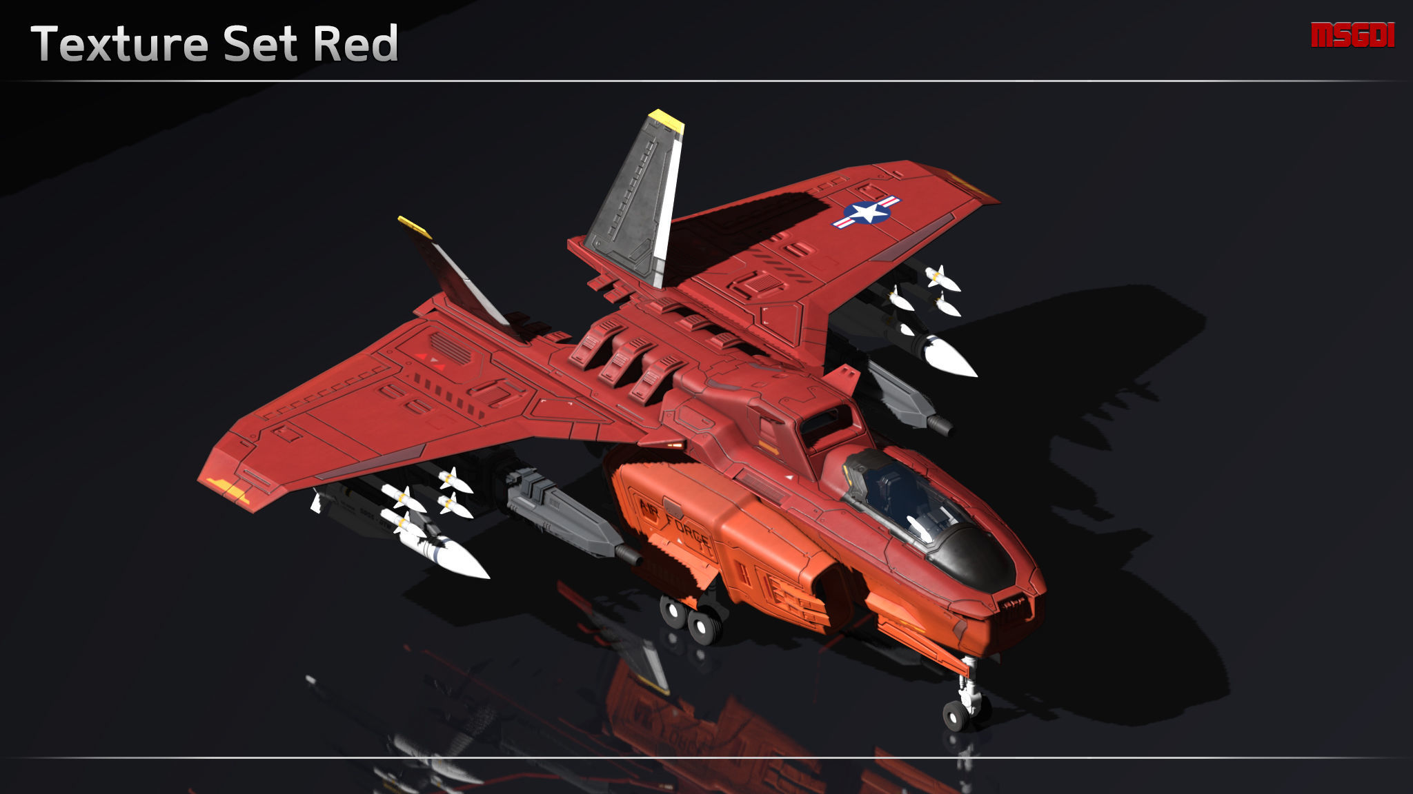 Scifi Fighter FX11 Low-poly 3D model_14