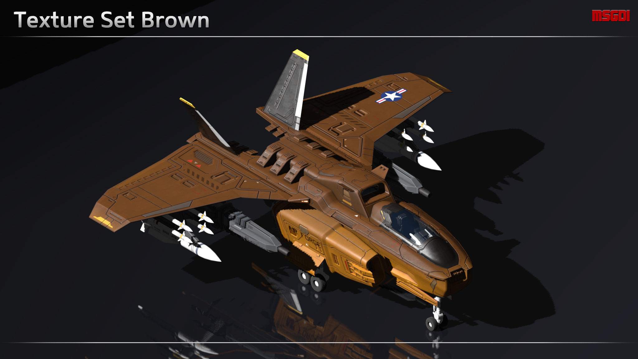 Scifi Fighter FX11 Low-poly 3D model_12