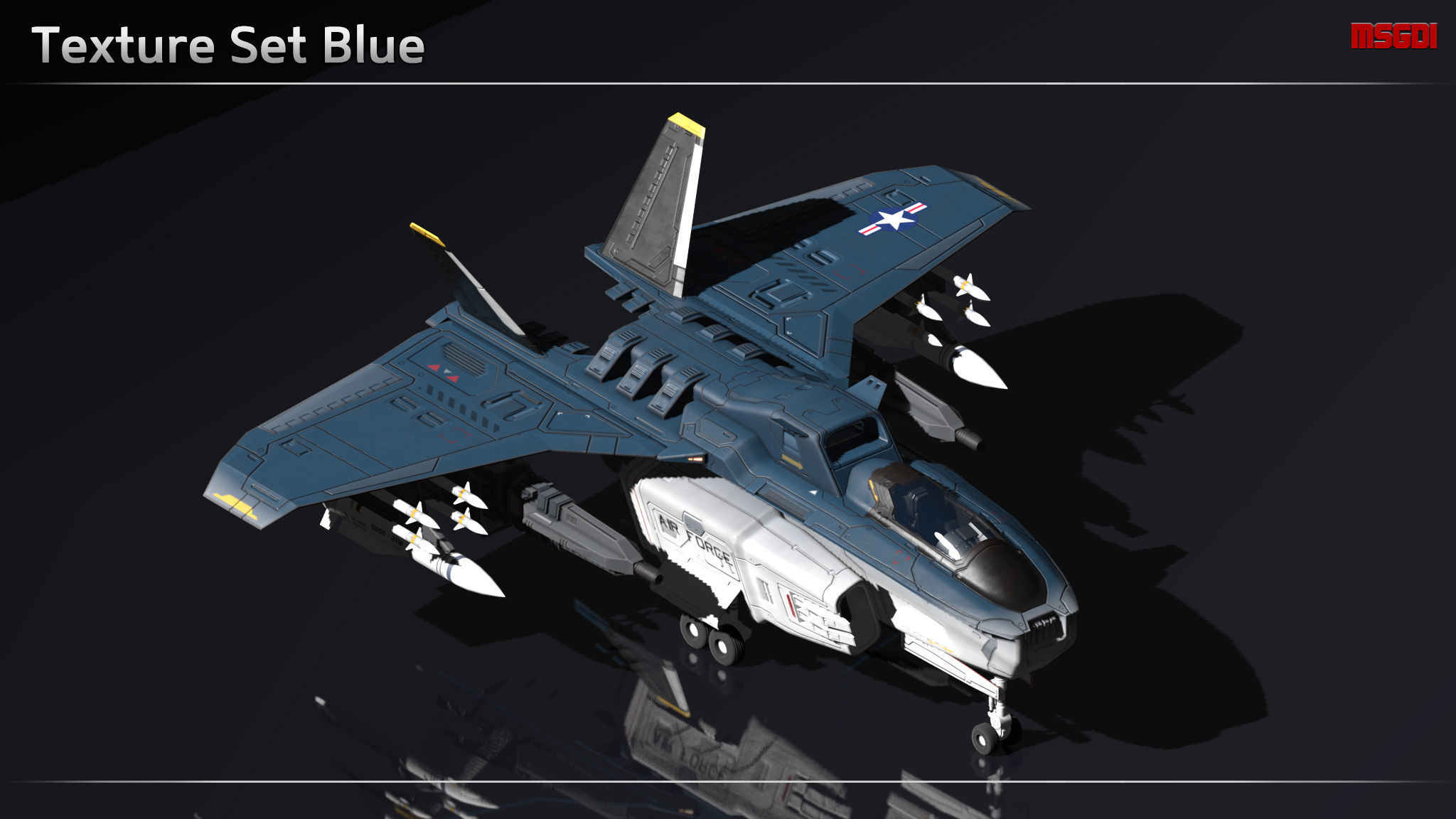 Scifi Fighter FX11 Low-poly 3D model_11