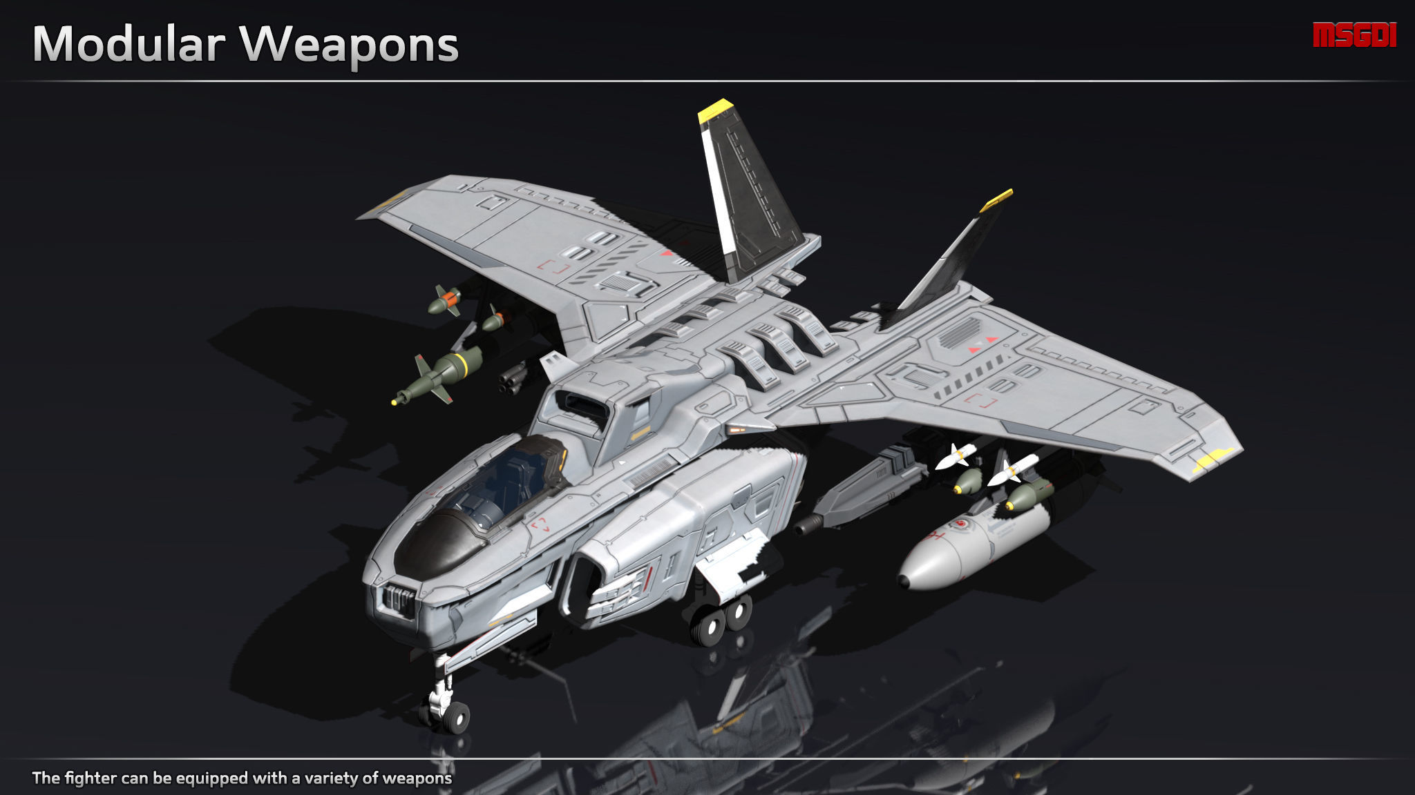 Scifi Fighter FX11 Low-poly 3D model_4