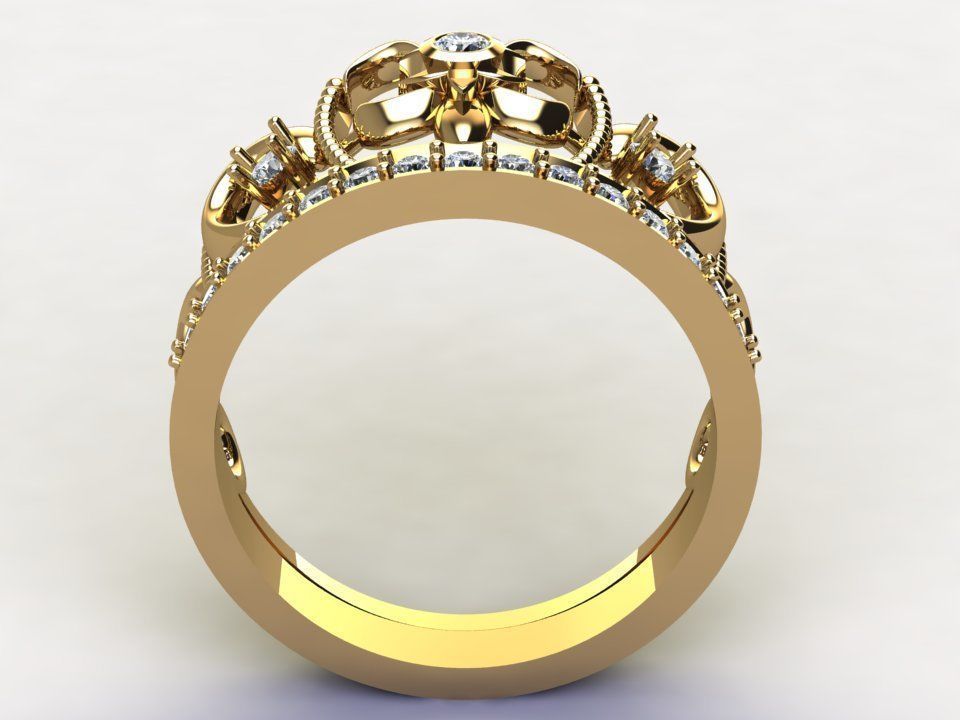 Crown ring for women cad design R68 3D model_5