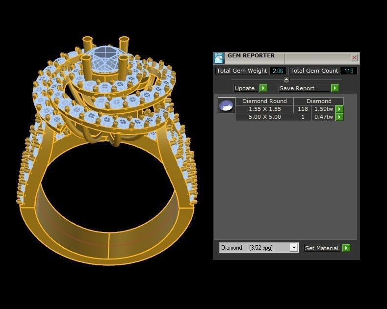 women ring 2020 design cad file R63 3D model_2
