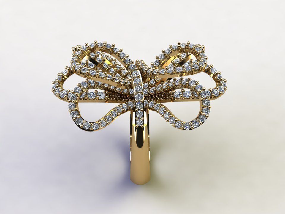 women ring 2020 popular in Asia with gem or diamond R59 3D model_5