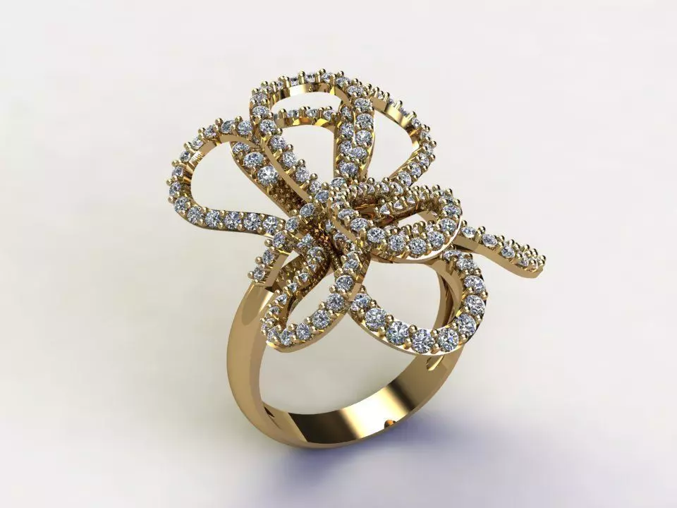 women ring 2020 popular in Asia with gem or diamond R59 3D model_0