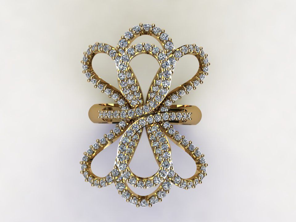 women ring 2020 popular in Asia with gem or diamond R59 3D model_4