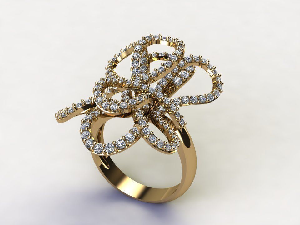 women ring 2020 popular in Asia with gem or diamond R59 3D model_1