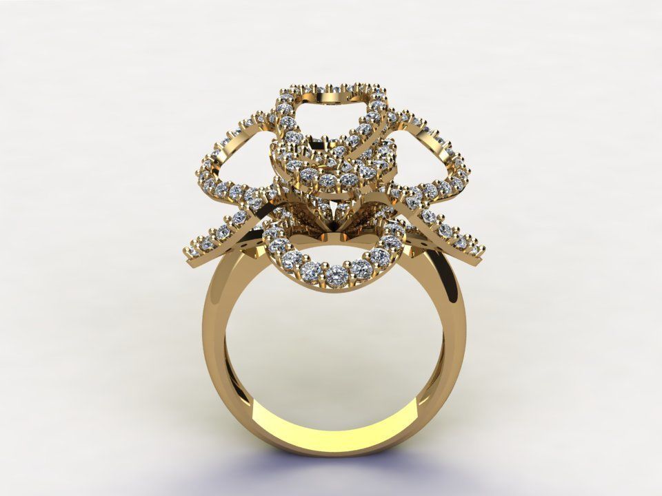 women ring 2020 popular in Asia with gem or diamond R59 3D model_3