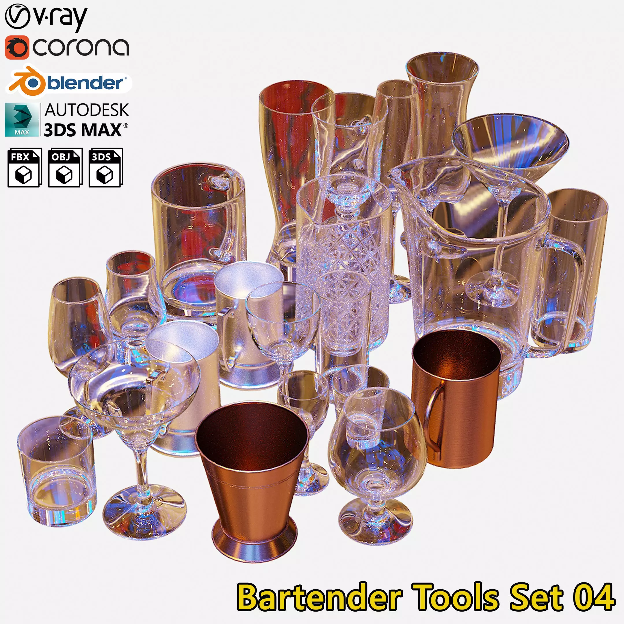 Bartender Tools Set 04 3D model