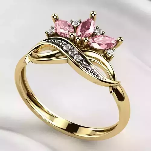 Marquise Gems Gold Ring