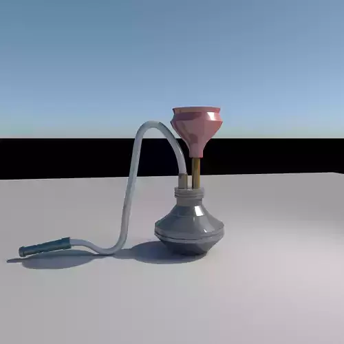 Hookah 3d model teapot on table 3D model