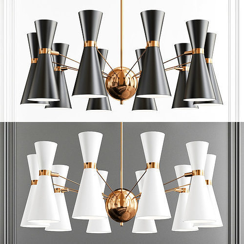 Nordic Moderne Kroonluchter Verlichting Woonkamer Low-poly 3D model