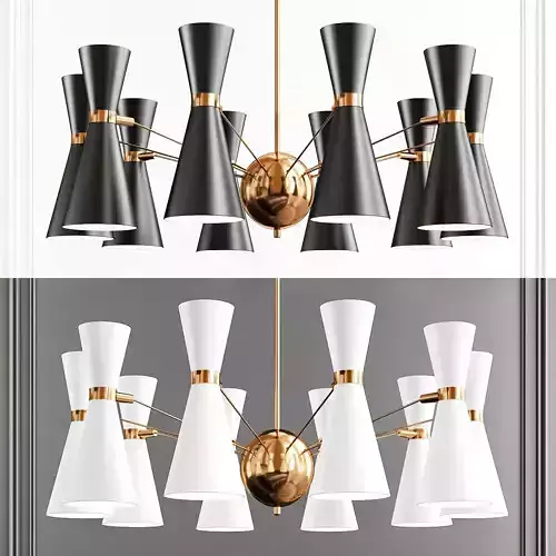 Nordic Moderne Kroonluchter Verlichting Woonkamer Low-poly 3D model