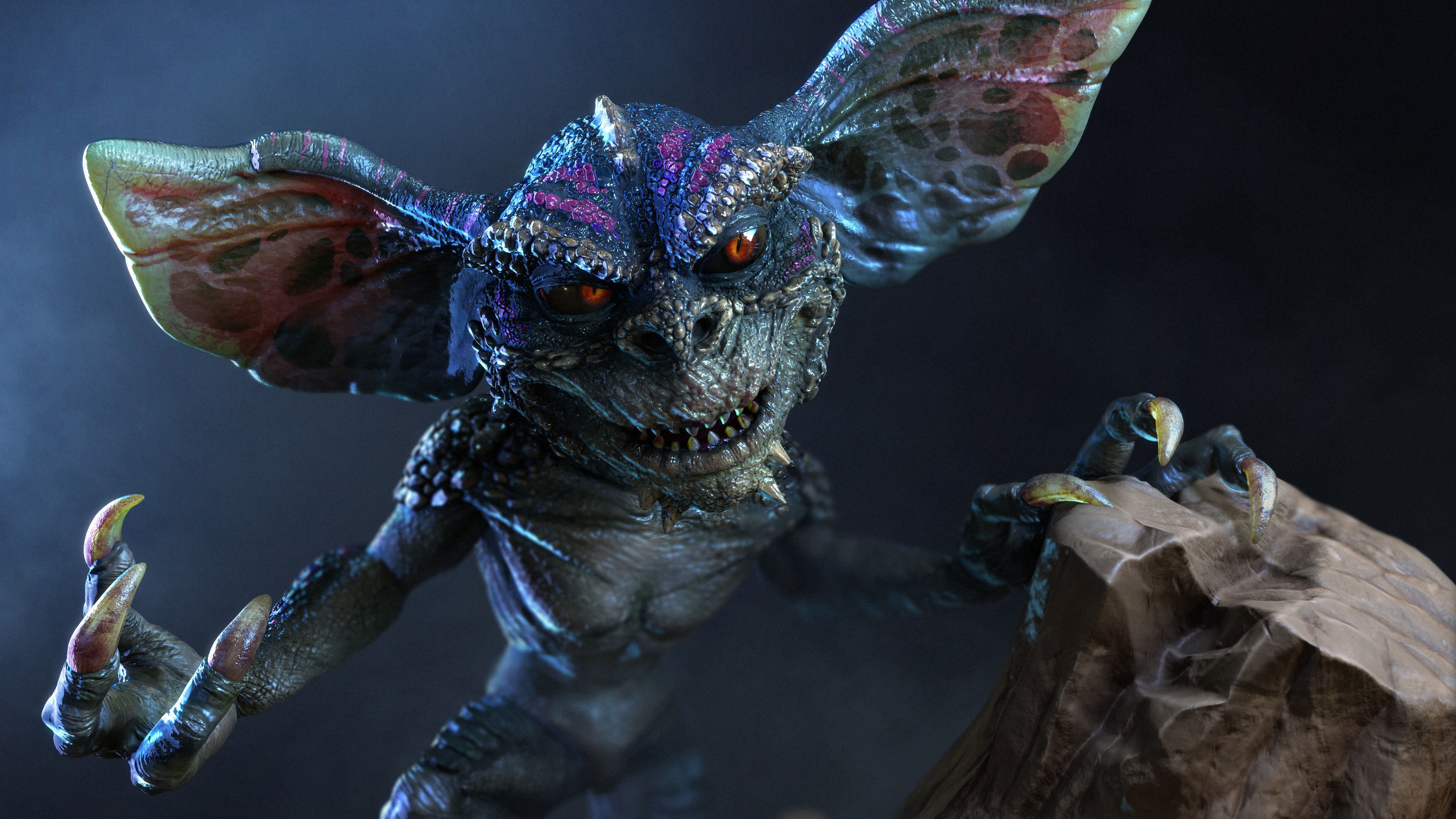 Gremlin statue 3D model_4