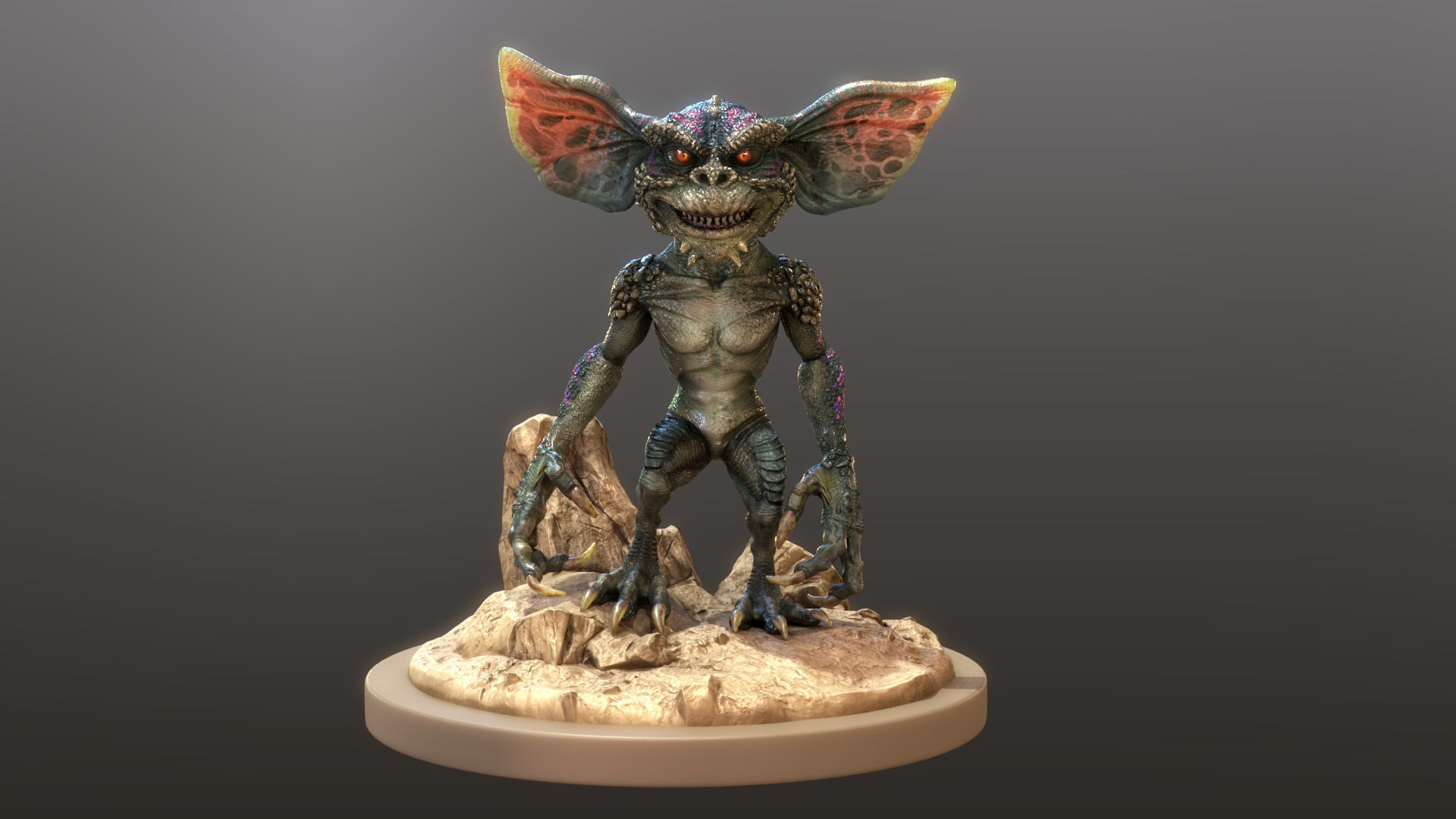 Gremlin statue 3D model_2