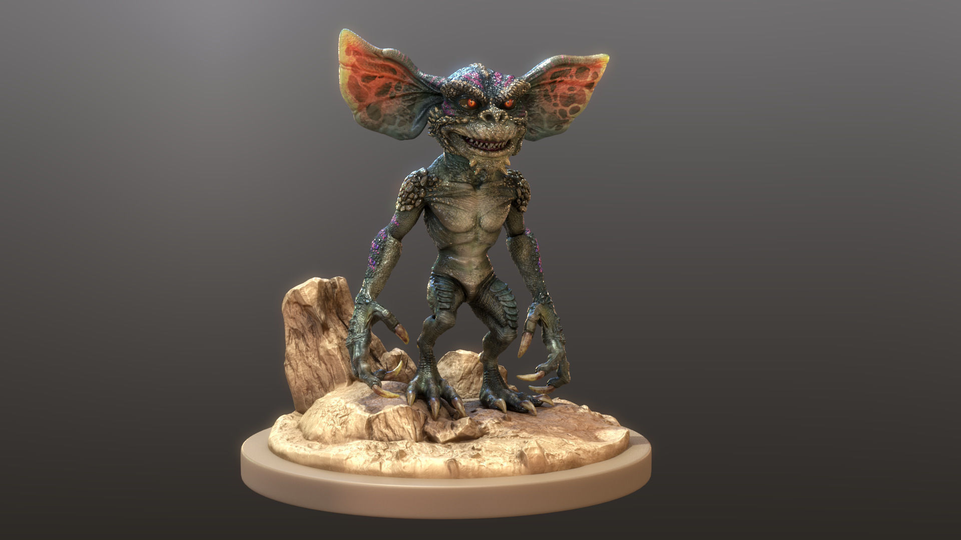 Gremlin statue 3D model_3