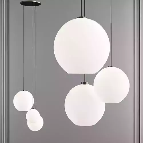 Sculptural Glass 3-Light Globe