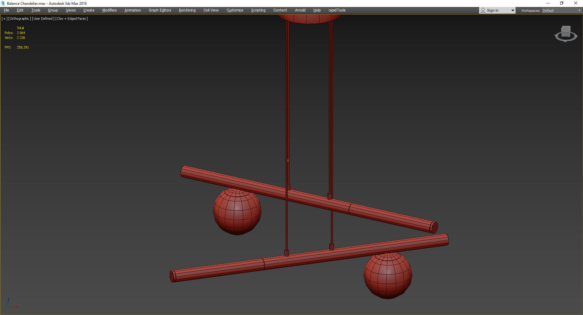 Balance Chandelier Low-poly 3D model_3