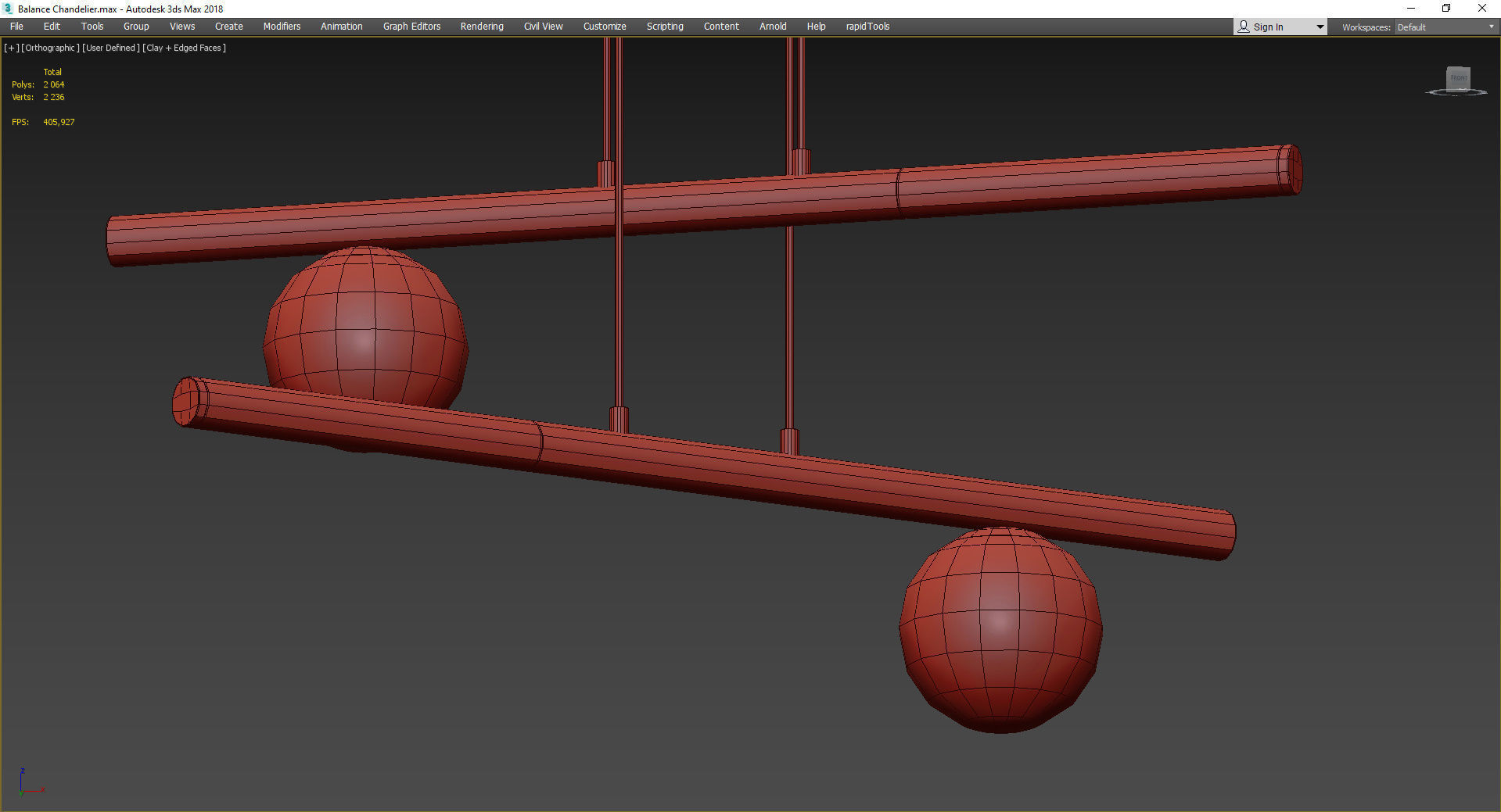 Balance Chandelier Low-poly 3D model_4