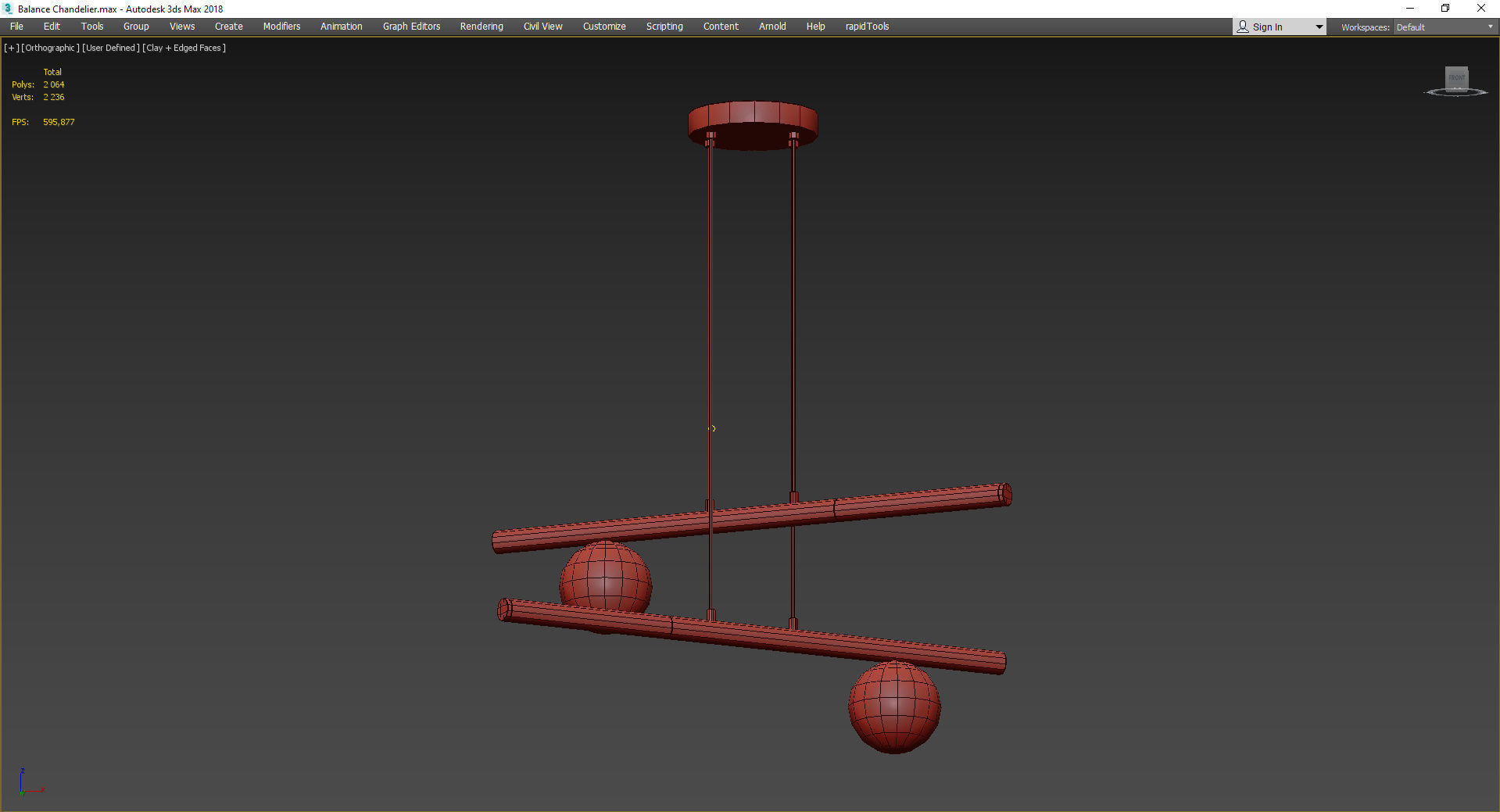 Balance Chandelier Low-poly 3D model_2